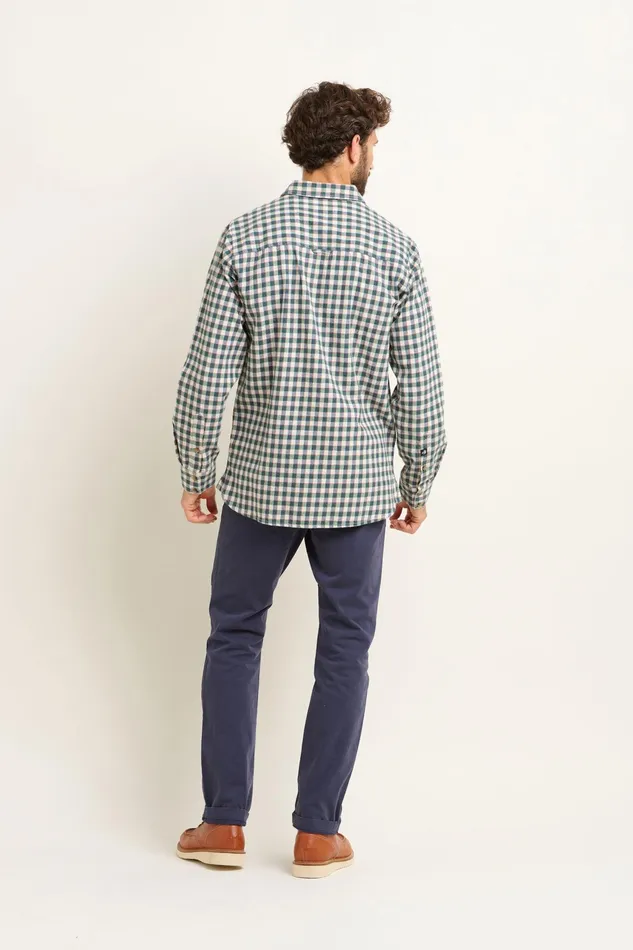 Men Brakeburn Shirts Navy Gingham Shirt