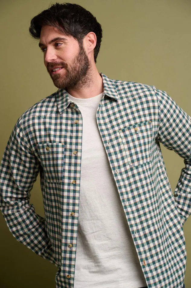 Men Brakeburn Shirts Navy Gingham Shirt