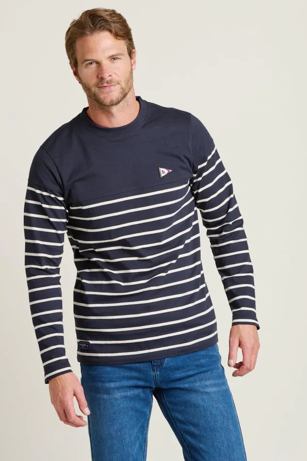 Men Brakeburn TShirts Navy Ls Stripe Tee