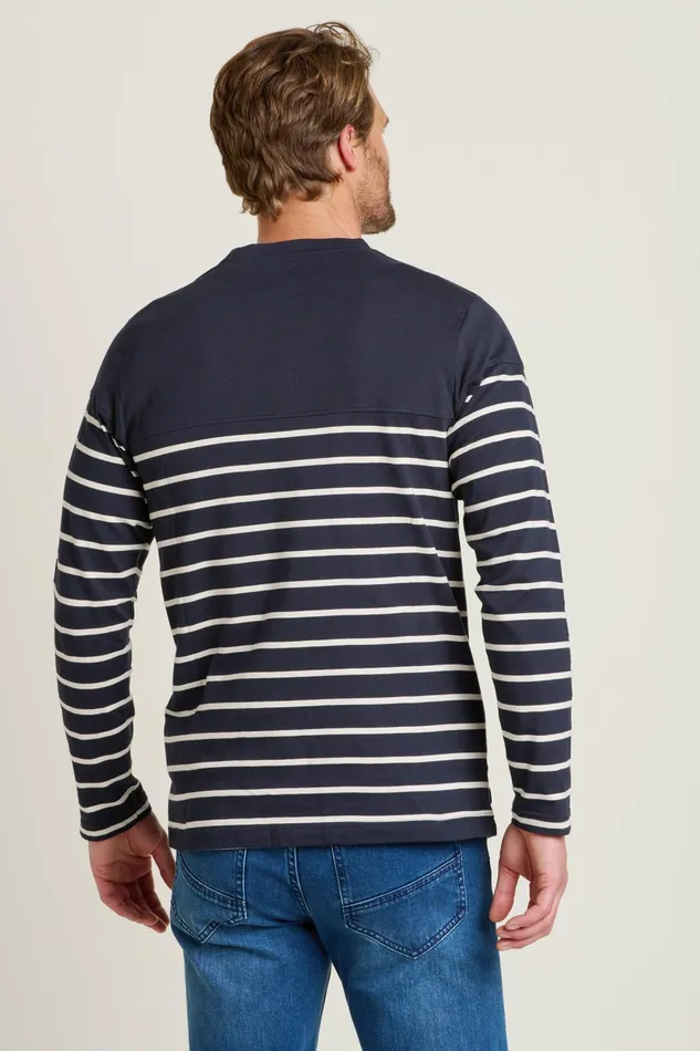 Men Brakeburn TShirts Navy Ls Stripe Tee