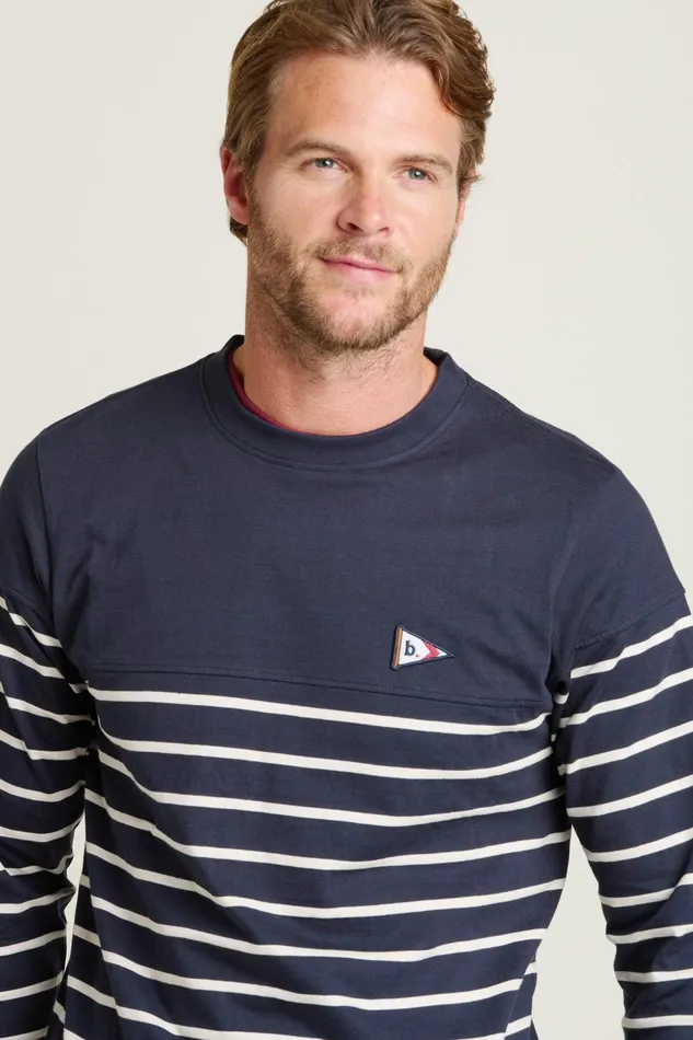 Men Brakeburn TShirts Navy Ls Stripe Tee