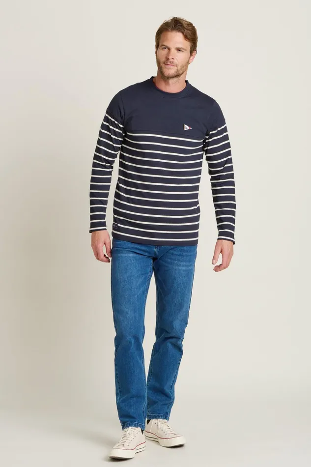 Men Brakeburn TShirts Navy Ls Stripe Tee