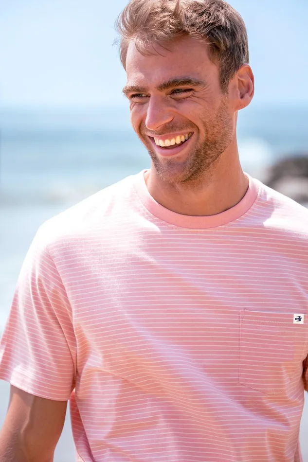 Men Brakeburn TShirts Pink Stripe Tee