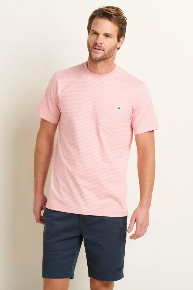 Men Brakeburn TShirts Pink Stripe Tee