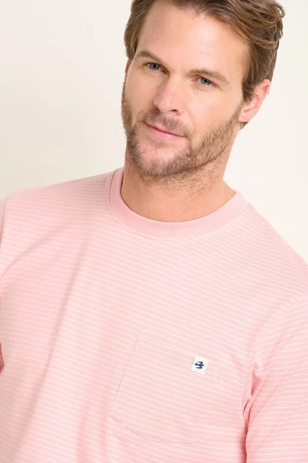 Men Brakeburn TShirts Pink Stripe Tee