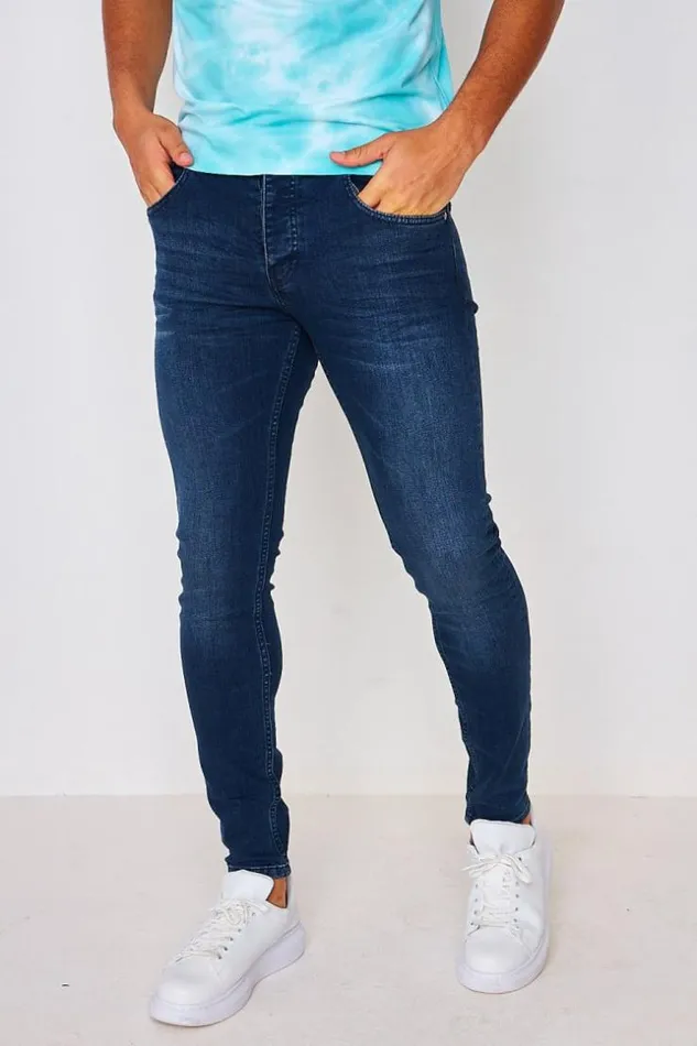 Men Brentiny Jeans In Plain Dark Blue Blue Brentiny Paris Jeans
