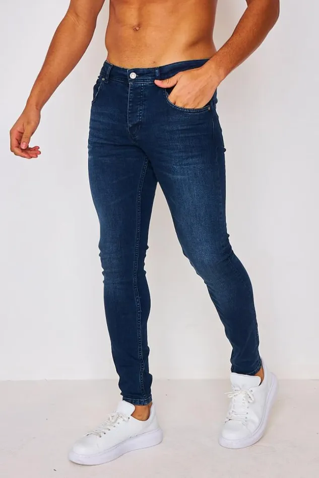 Men Brentiny Jeans In Plain Dark Blue Blue Brentiny Paris Jeans