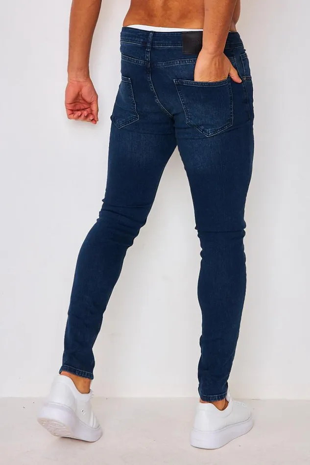 Men Brentiny Jeans In Plain Dark Blue Blue Brentiny Paris Jeans