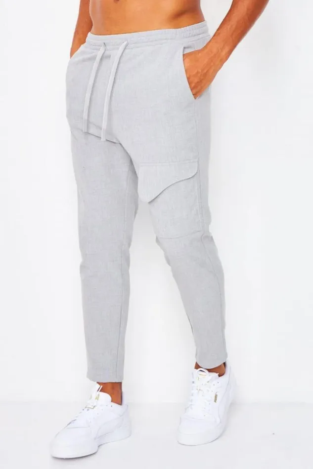Men Cargo Joggers In Grey Grey Brentiny Paris Pants