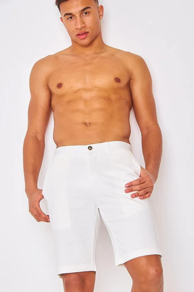 Men Chino Shorts In White White Brentiny Paris Shorts