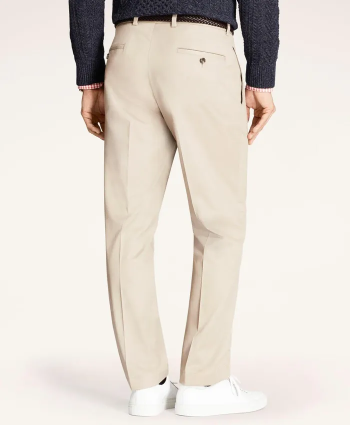 Men Clark StraightFit Stretch Advantage Chino Pants Khaki Brooks Brothers Chinos and Casual Pants