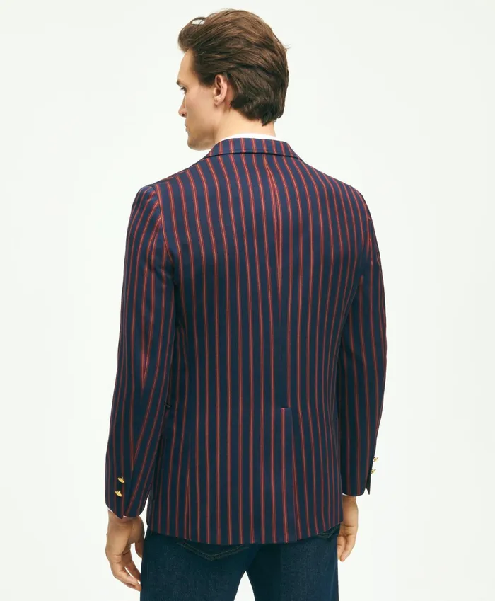 Men Classic Fit Wool Archive Striped Blazer Navy Brooks Brothers Sport Coats and Blazers