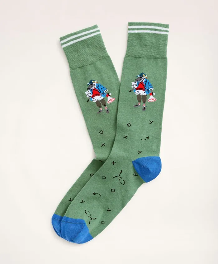 Men Coach Henry Crew Socks Bright Green Brooks Brothers Sock
