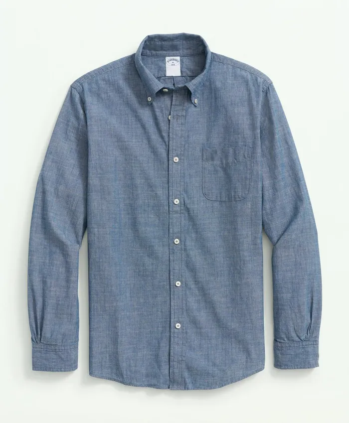 Men Cotton Chambray ButtonDown Collar Sport Shirt Dark Blue Brooks Brothers Sport Shirts Men Cotton Chambray ButtonDown Collar Sport Shirt Dark Blue Brooks Brothers Sport Shirts