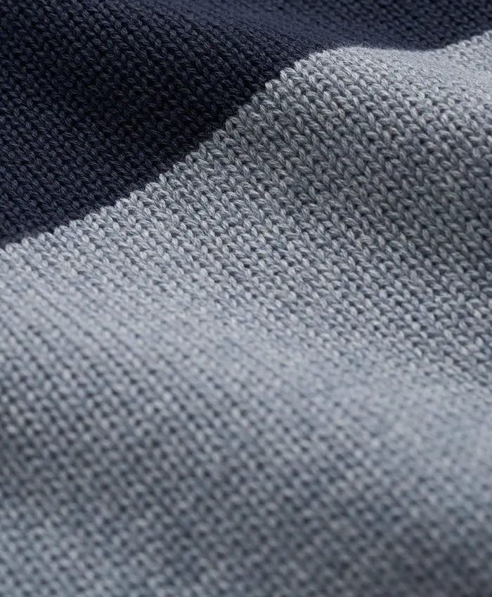 Men Cotton Crewneck Rugby Stripe Sweater Navy Multi Brooks Brothers Sweaters