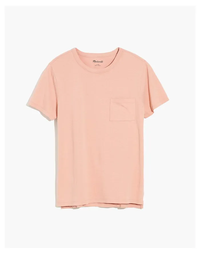 Men Cotton Hemp Pocket Tee Dusty Blush Madewell Tees