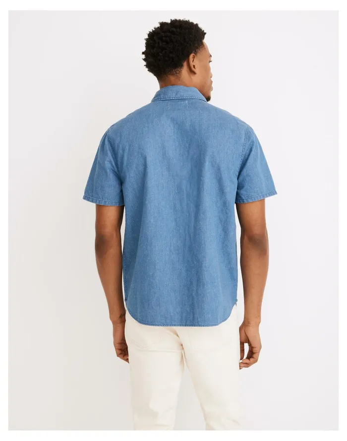Men Denim Easy Short Sleeve Shirt Bayvale Wash Madewell Shirts Men Denim Easy Short Sleeve Shirt Bayvale Wash Madewell Shirts
