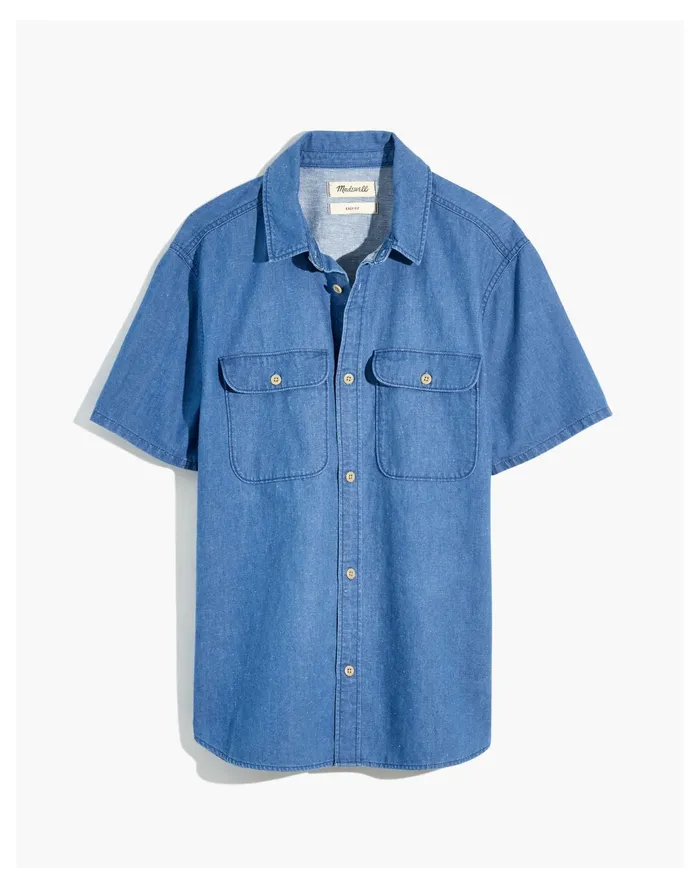 Men Denim Easy Short Sleeve Shirt Bayvale Wash Madewell Shirts Men Denim Easy Short Sleeve Shirt Bayvale Wash Madewell Shirts