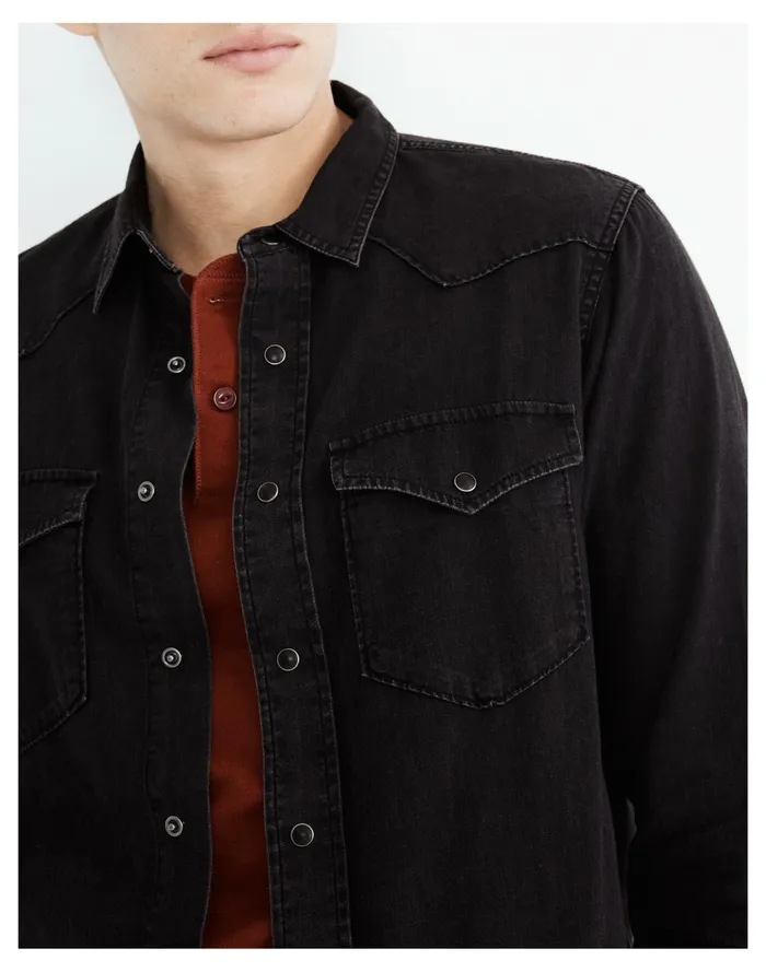 Men Denim Western Perfect Shirt In Black Wash Black Madewell Shirts Men Denim Western Perfect Shirt In Black Wash Black Madewell Shirts