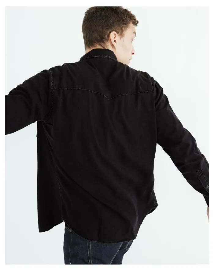 Men Denim Western Perfect Shirt In Black Wash Black Madewell Shirts Men Denim Western Perfect Shirt In Black Wash Black Madewell Shirts