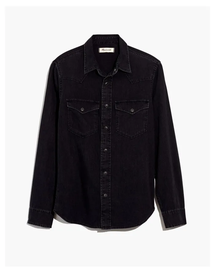 Men Denim Western Perfect Shirt In Black Wash Black Madewell Shirts Men Denim Western Perfect Shirt In Black Wash Black Madewell Shirts