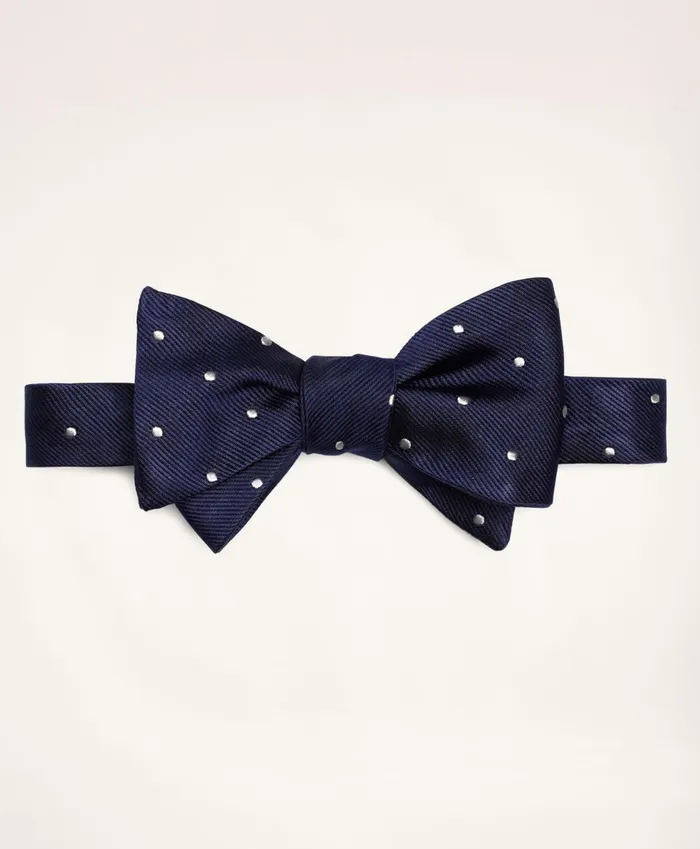 Men Dot Bow Tie Navy Brooks Brothers Ties and Pocket Squares
