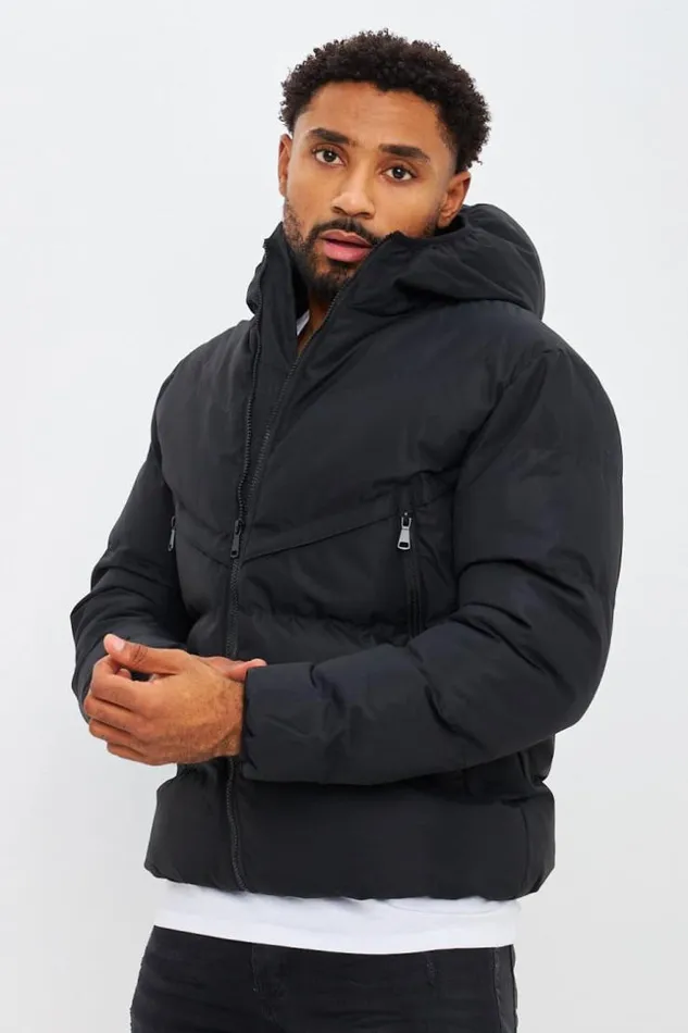 Men Doudoune Matelasse Capuche Noire Black Brentiny Paris Parkas And Down Jackets Men Doudoune Matelasse Capuche Noire Black Brentiny Paris Parkas And Down Jackets