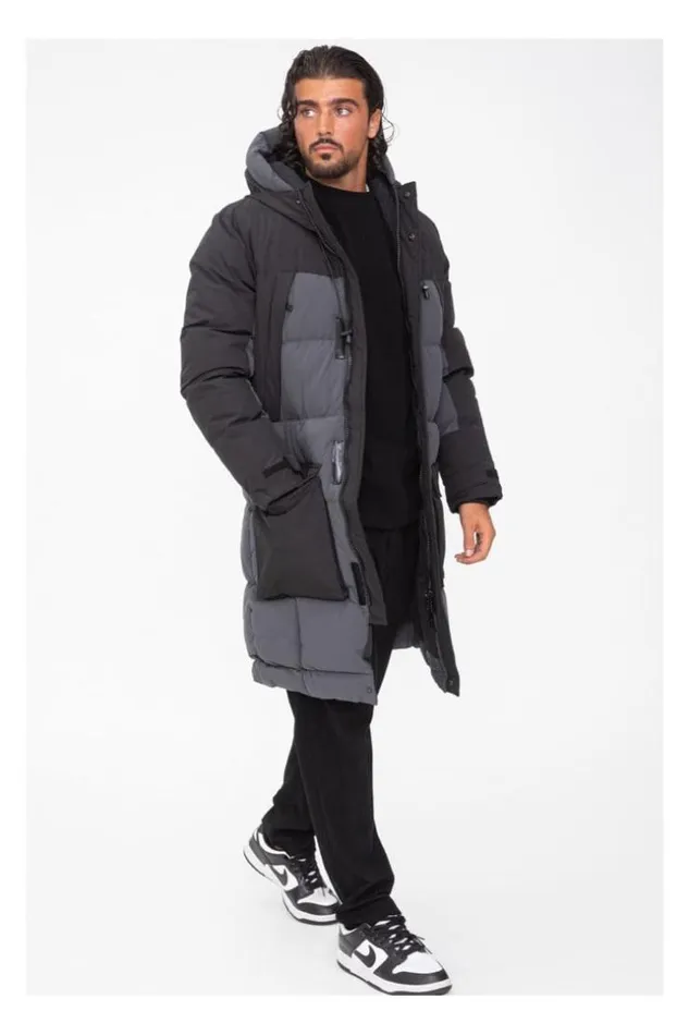 Men Doudoune Matelasse Longue Noir Capuche Brentiny Paris Parkas And Down Jackets