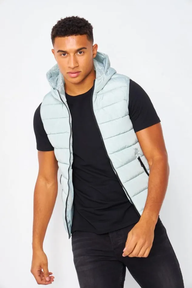 Men Down Vest In Light Green Green Brentiny Paris Parkas And Down Jackets