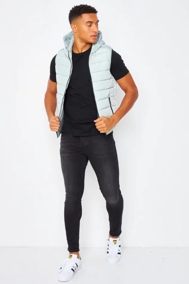 Men Down Vest In Light Green Green Brentiny Paris Parkas And Down Jackets
