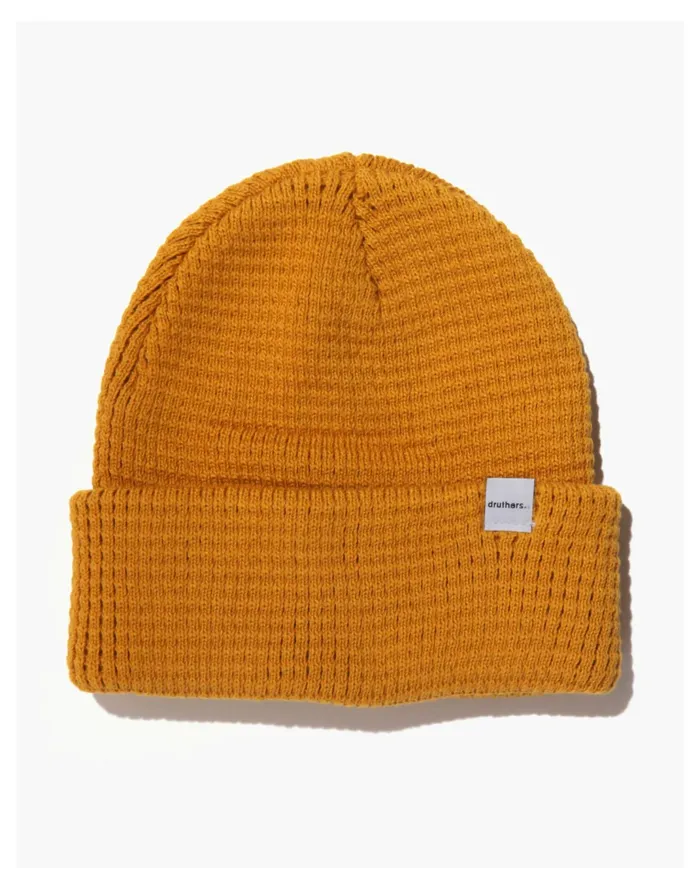 Men Druthers Organic Cotton Waffle Knit Hat Mustard Madewell Hats