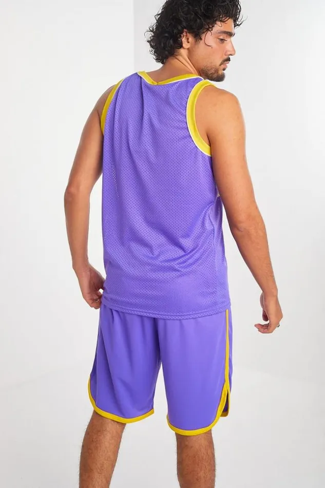 Men Ensemble 2 Pices Dbardeur Short 034 Los Angeles 034 Violet Purple Brentiny Paris Top Bottom Sets