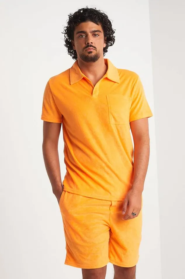 Men Ensemble 2 Pices Polo Short Orange En Velours Orange Brentiny Paris Top Bottom Sets Men Ensemble 2 Pices Polo Short Orange En Velours Orange Brentiny Paris Top Bottom Sets