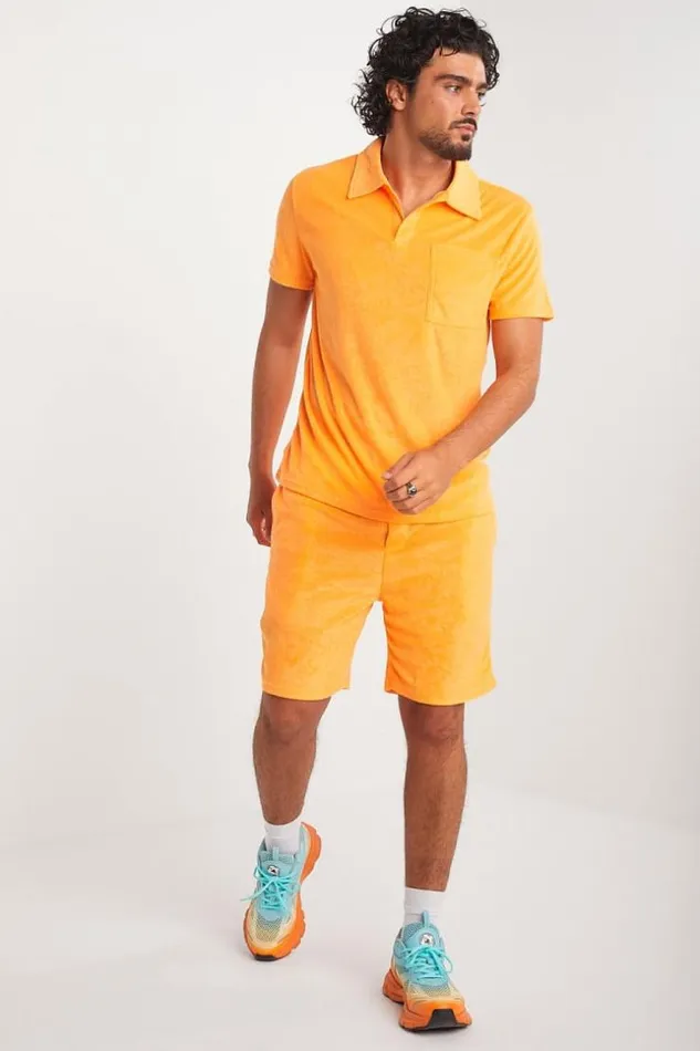 Men Ensemble 2 Pices Polo Short Orange En Velours Orange Brentiny Paris Top Bottom Sets Men Ensemble 2 Pices Polo Short Orange En Velours Orange Brentiny Paris Top Bottom Sets