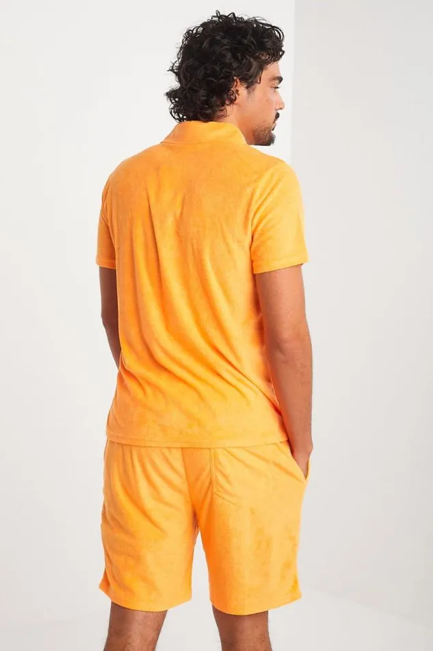 Men Ensemble 2 Pices Polo Short Orange En Velours Orange Brentiny Paris Top Bottom Sets Men Ensemble 2 Pices Polo Short Orange En Velours Orange Brentiny Paris Top Bottom Sets