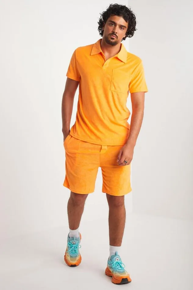 Men Ensemble 2 Pices Polo Short Orange En Velours Orange Brentiny Paris Top Bottom Sets Men Ensemble 2 Pices Polo Short Orange En Velours Orange Brentiny Paris Top Bottom Sets
