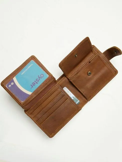 Men Fatface Bags and Wallets Brown Seamed Wallet