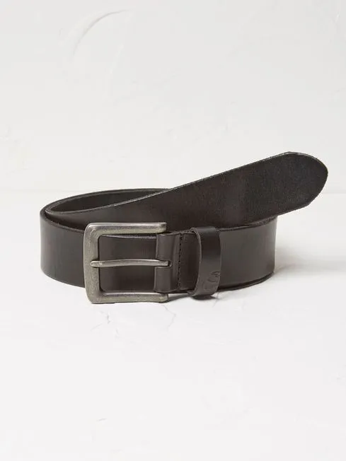 Men Fatface Belts Black Italian Leather Belt