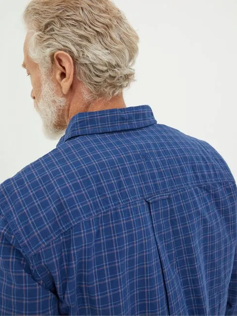 Men Fatface Coats and Jackets Blue Grays Grid Check Shirt Men Fatface Coats and Jackets Blue Grays Grid Check Shirt