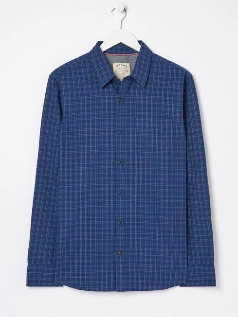 Men Fatface Coats and Jackets Blue Grays Grid Check Shirt Men Fatface Coats and Jackets Blue Grays Grid Check Shirt