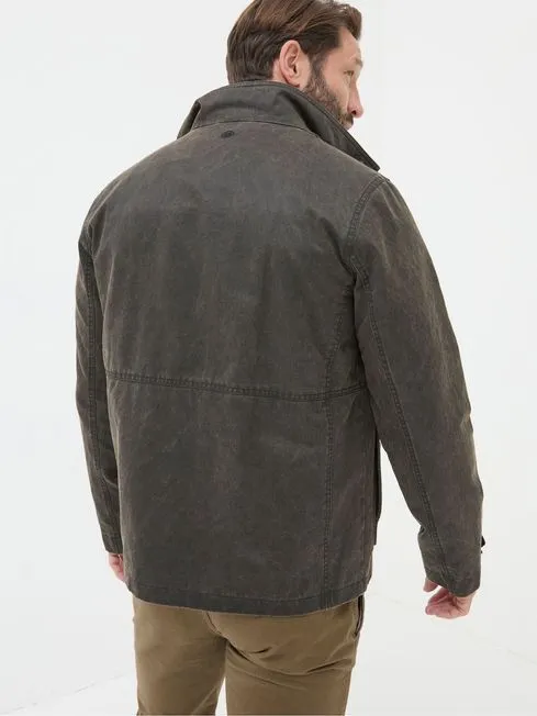 Men Fatface Coats and Jackets Broadsands Brown Funnel Neck Jacket