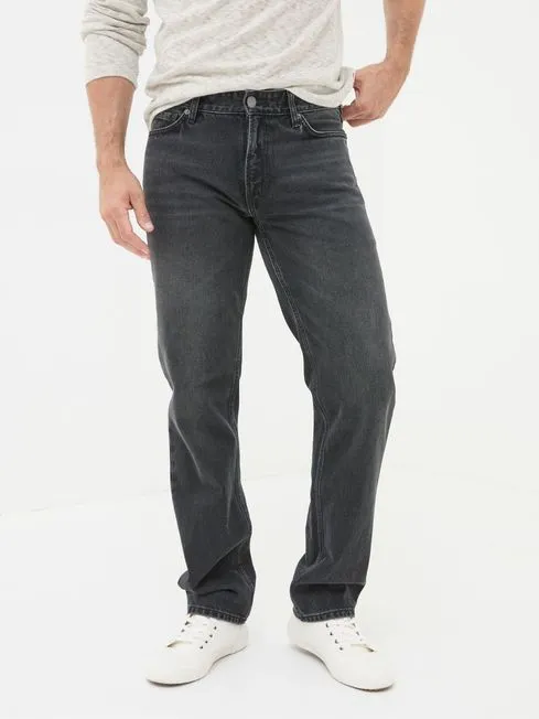 Men Fatface Jeans Black Straight Fit Jeans