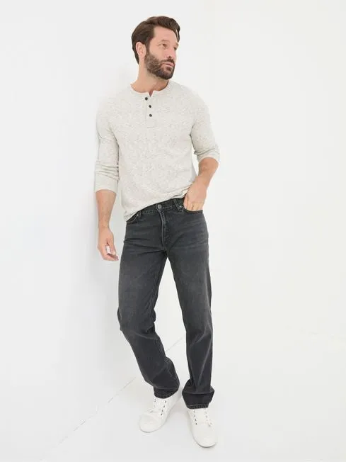 Men Fatface Jeans Black Straight Fit Jeans