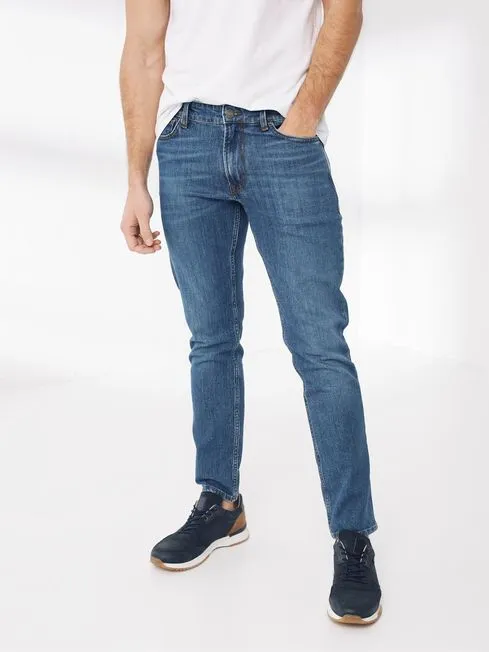 Men Fatface Jeans Blue Slim Stone Wash Jeans