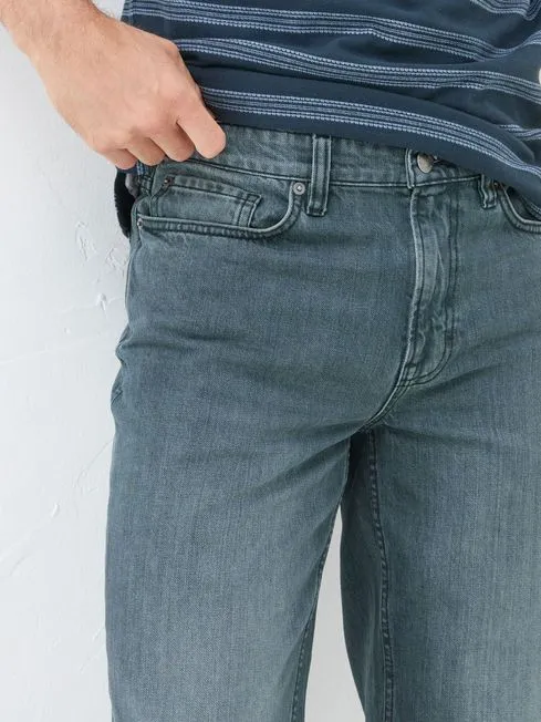 Men Fatface Jeans Dark Teal Blue Straight Fit Jeans