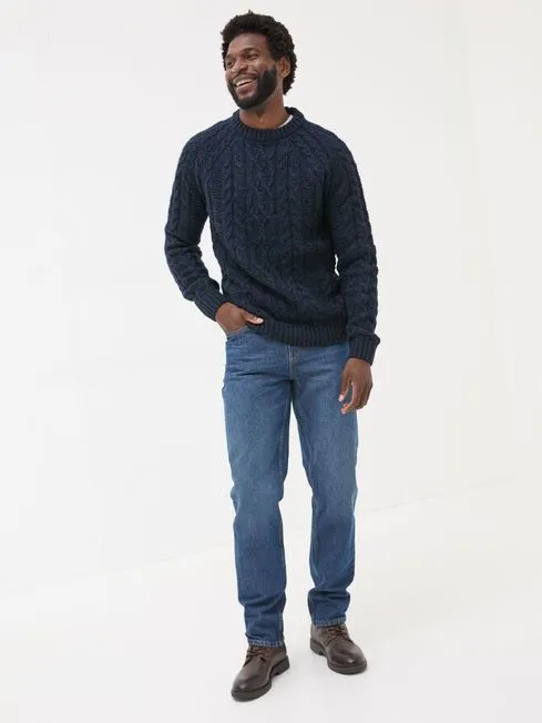 Men Fatface Knitwear Navy Crew Neck Jumper Men Fatface Knitwear Navy Crew Neck Jumper