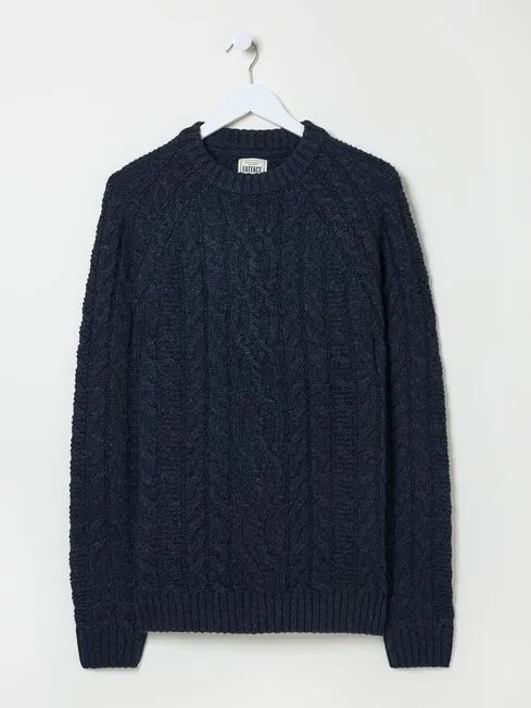 Men Fatface Knitwear Navy Crew Neck Jumper Men Fatface Knitwear Navy Crew Neck Jumper
