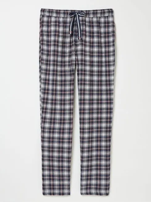 Men Fatface Loungewear Cranleigh Navy Blue Check Pyjama Bottoms