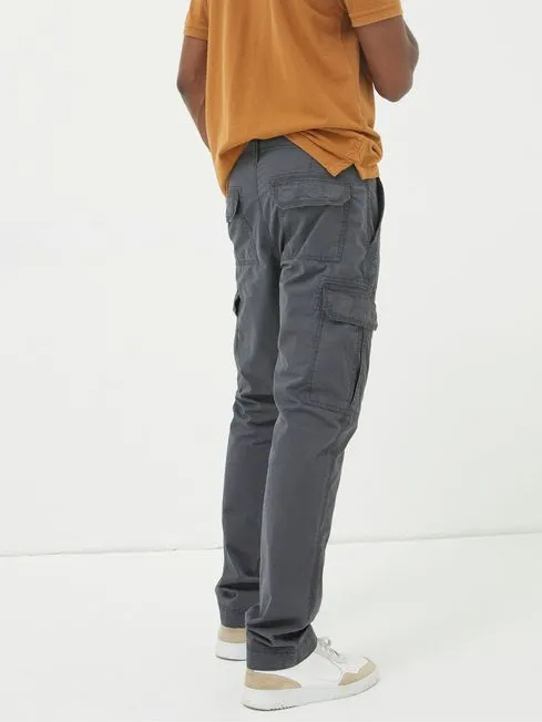 Men Fatface Pants Corby Grey Ripstop Cargo Trousers