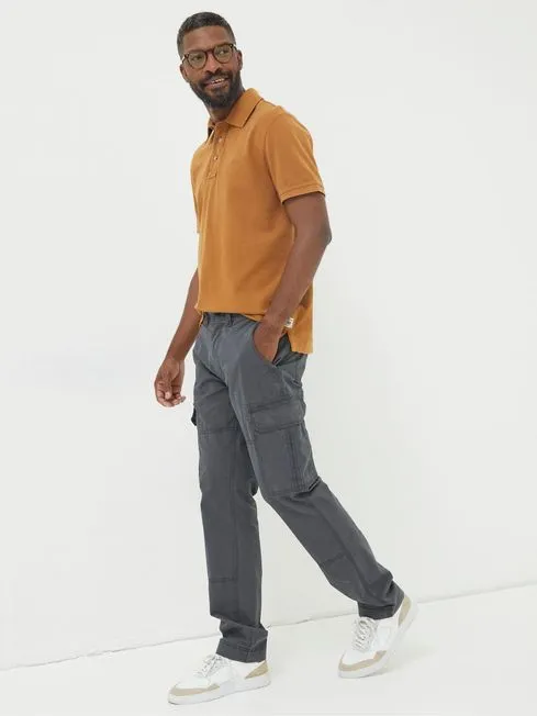 Men Fatface Pants Corby Grey Ripstop Cargo Trousers